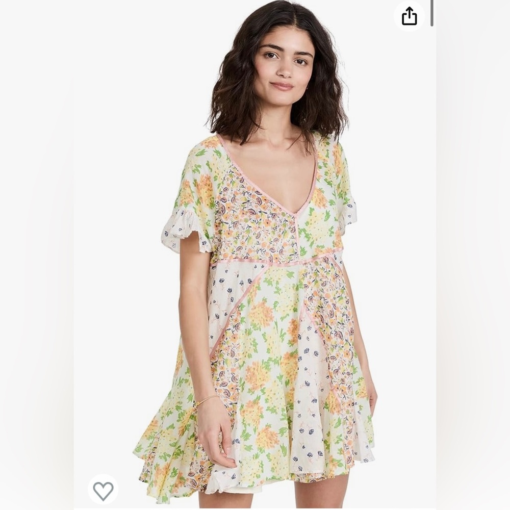 NWT Free People Wildflower Patchwork Mini Dress